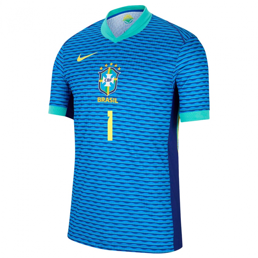 Criança Camisola Brasil Mycael Pontes #1 Azul Alternativa 24-26 Camisa