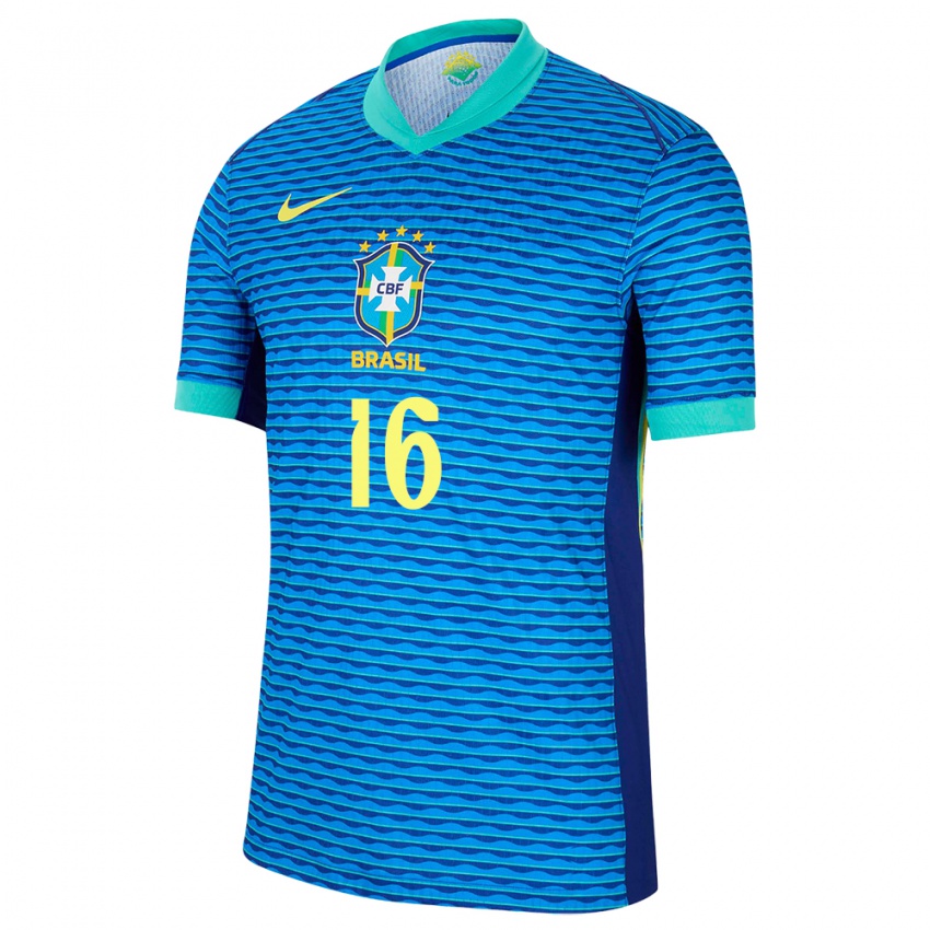 Criança Camisola Brasil Renan Lodi #16 Azul Alternativa 24-26 Camisa