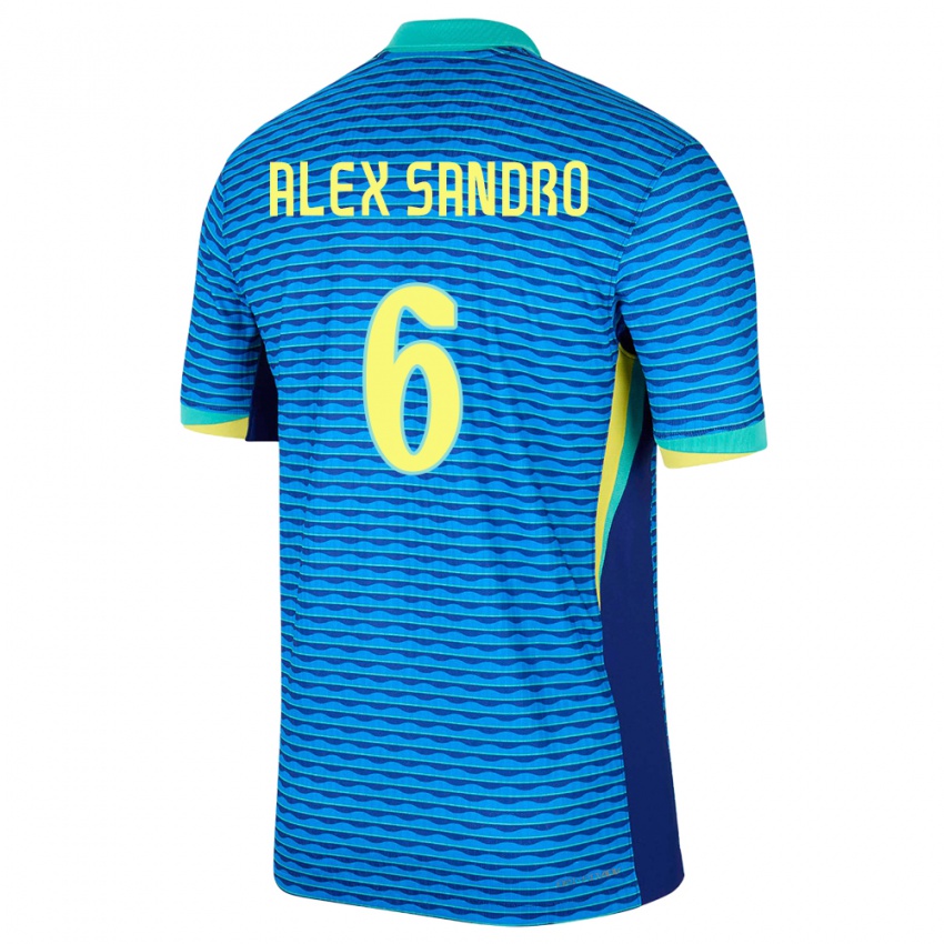 Criança Camisola Brasil Alex Sandro #6 Azul Alternativa 24-26 Camisa