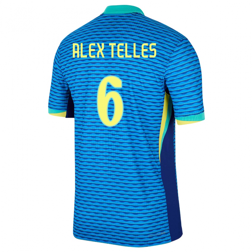 Criança Camisola Brasil Alex Telles #6 Azul Alternativa 24-26 Camisa