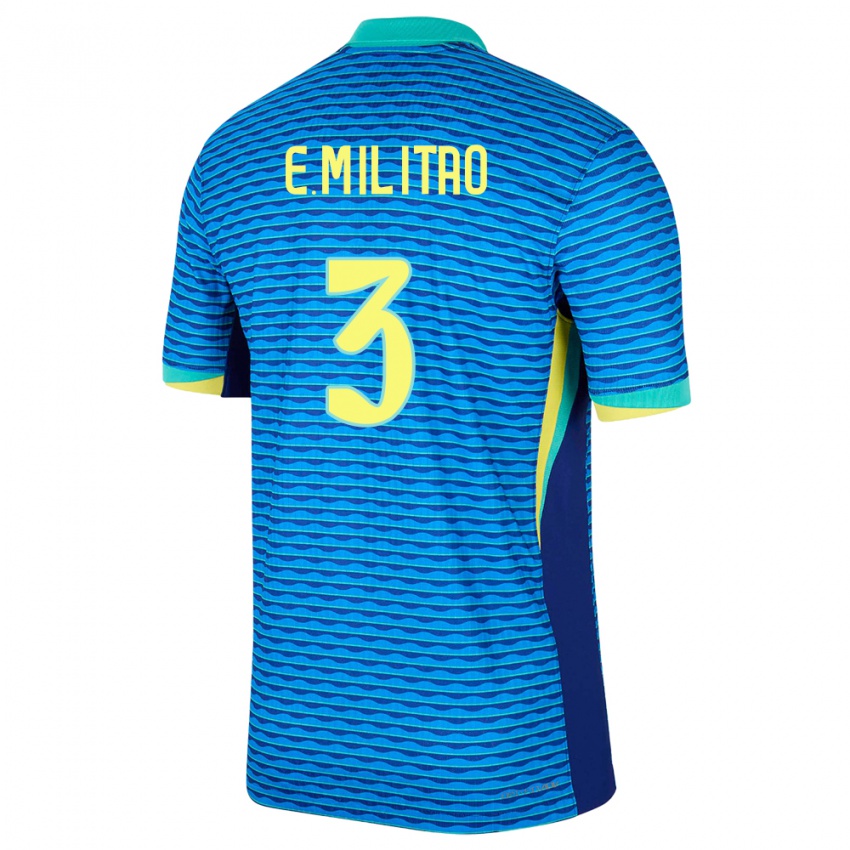 Criança Camisola Brasil Eder Militao #3 Azul Alternativa 24-26 Camisa