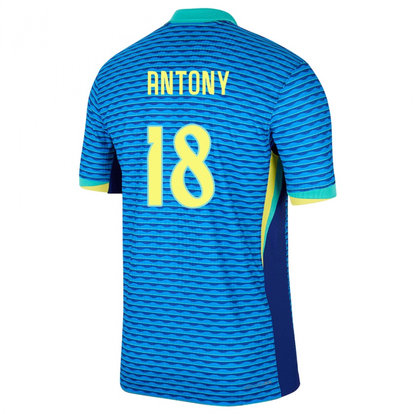 Criança Camisola Brasil Antony #18 Azul Alternativa 24-26 Camisa