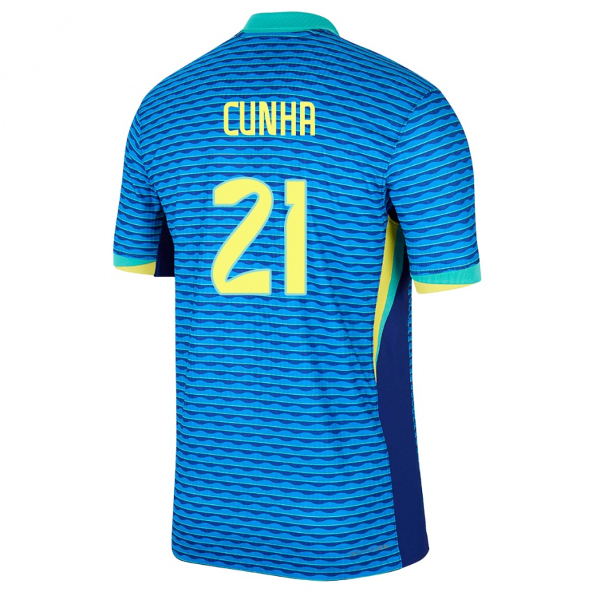 Criança Camisola Brasil Matheus Cunha #21 Azul Alternativa 24-26 Camisa