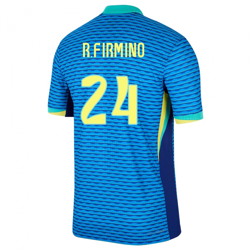 Criança Camisola Brasil Roberto Firmino #24 Azul Alternativa 24-26 Camisa