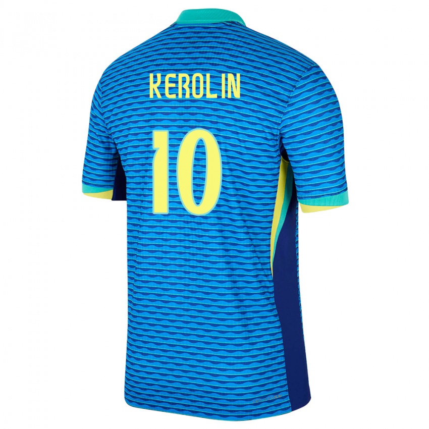 Criança Camisola Brasil Kerolin Nicoli #10 Azul Alternativa 24-26 Camisa