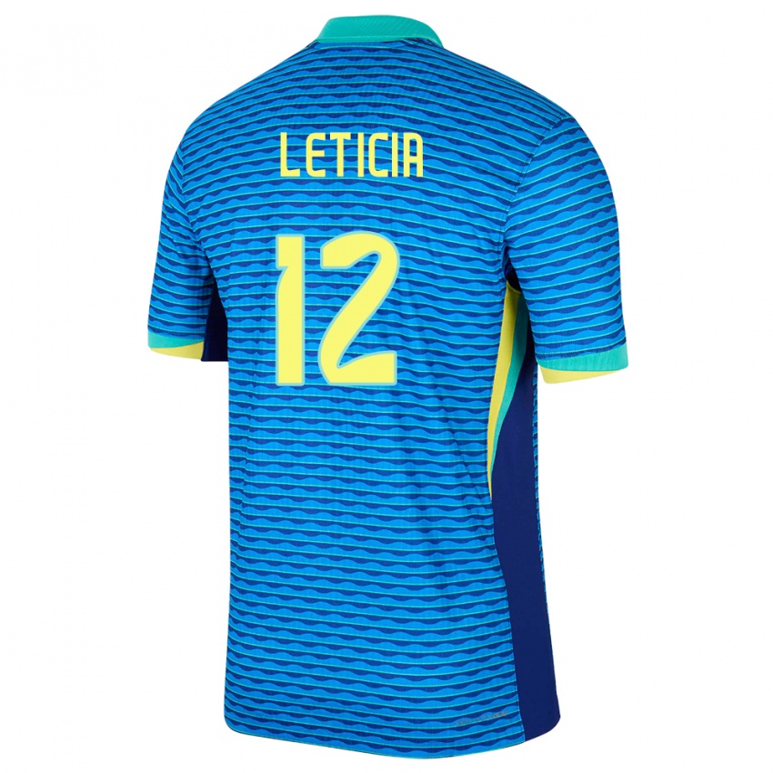 Criança Camisola Brasil Leticia #12 Azul Alternativa 24-26 Camisa