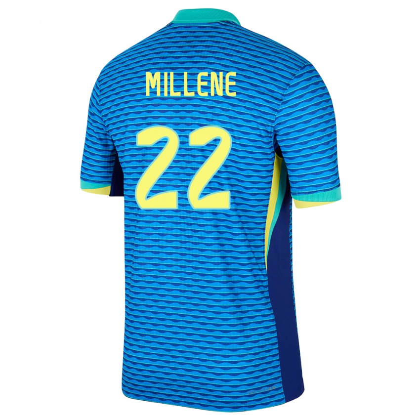 Criança Camisola Brasil Millene #22 Azul Alternativa 24-26 Camisa