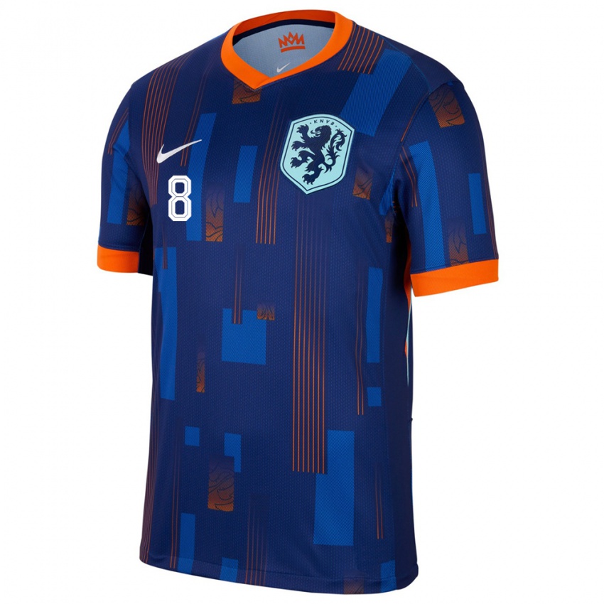 Criança Camisola Países Baixos Sherida Spitse #8 Azul Alternativa 24-26 Camisa