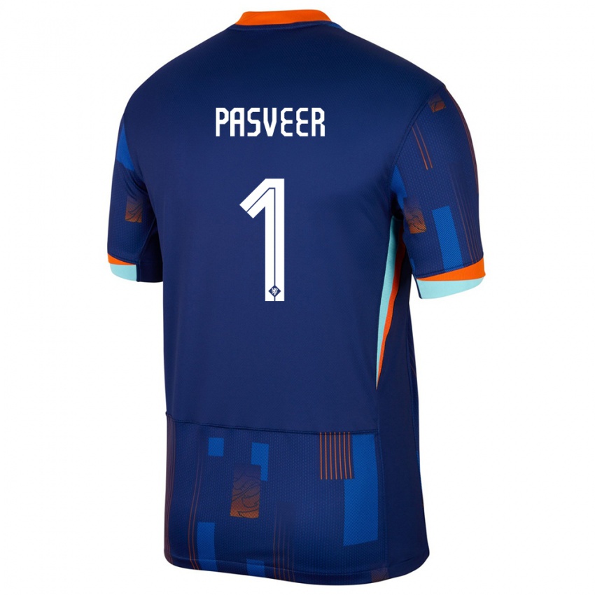 Criança Camisola Países Baixos Remko Pasveer #1 Azul Alternativa 24-26 Camisa