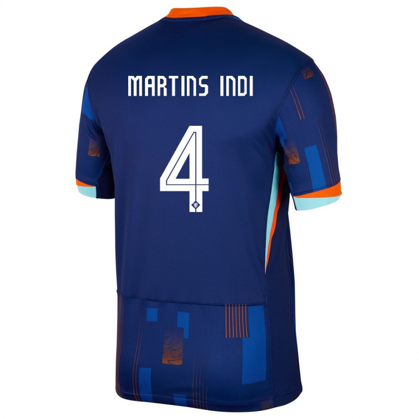 Criança Camisola Países Baixos Bruno Martins Indi #4 Azul Alternativa 24-26 Camisa