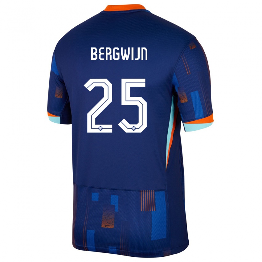 Criança Camisola Países Baixos Steven Bergwijn #25 Azul Alternativa 24-26 Camisa