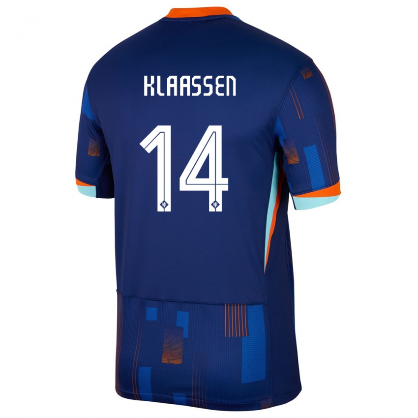 Criança Camisola Países Baixos Davy Klaassen #14 Azul Alternativa 24-26 Camisa