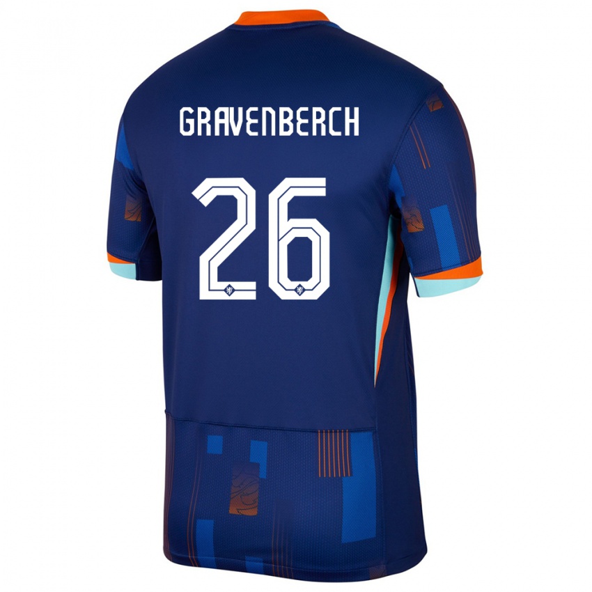 Criança Camisola Países Baixos Ryan Gravenberch #26 Azul Alternativa 24-26 Camisa