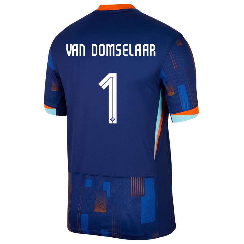 Criança Camisola Países Baixos Daphne Van Domselaar #1 Azul Alternativa 24-26 Camisa