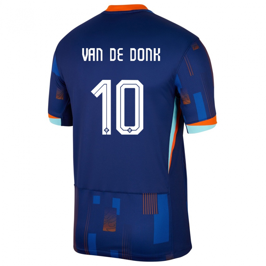 Criança Camisola Países Baixos Danielle Van De Donk #10 Azul Alternativa 24-26 Camisa