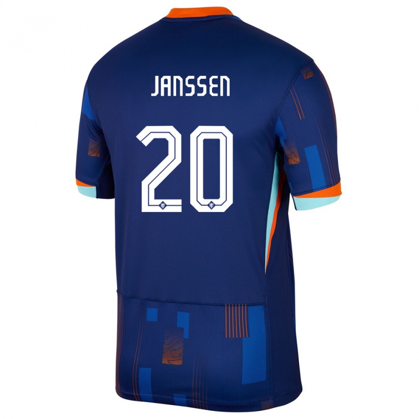 Criança Camisola Países Baixos Dominique Janssen #20 Azul Alternativa 24-26 Camisa