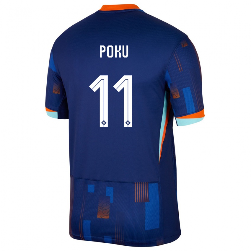 Criança Camisola Países Baixos Ernest Poku #11 Azul Alternativa 24-26 Camisa