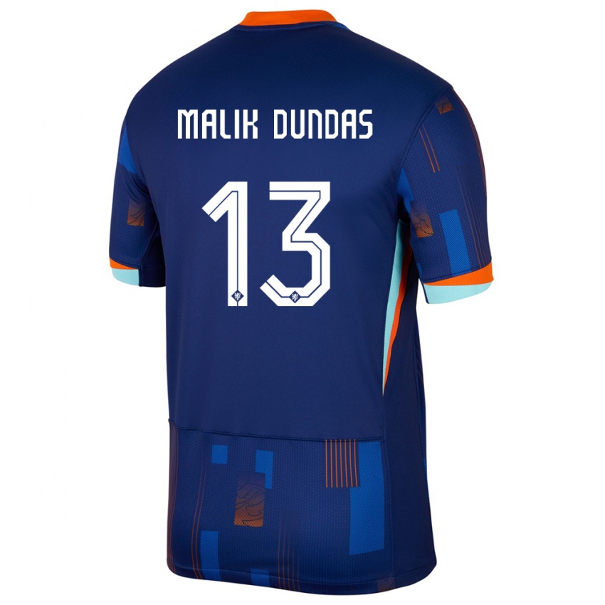 Criança Camisola Países Baixos Noa Malik Dundas #13 Azul Alternativa 24-26 Camisa