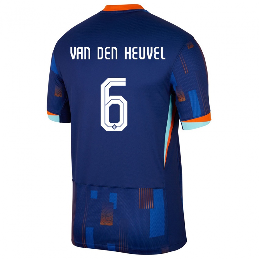 Criança Camisola Países Baixos Tim Van Den Heuvel #6 Azul Alternativa 24-26 Camisa