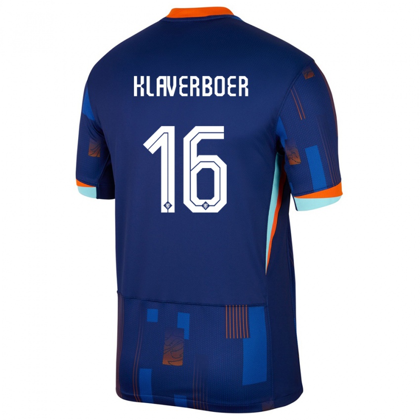 Criança Camisola Países Baixos Bernt Klaverboer #16 Azul Alternativa 24-26 Camisa