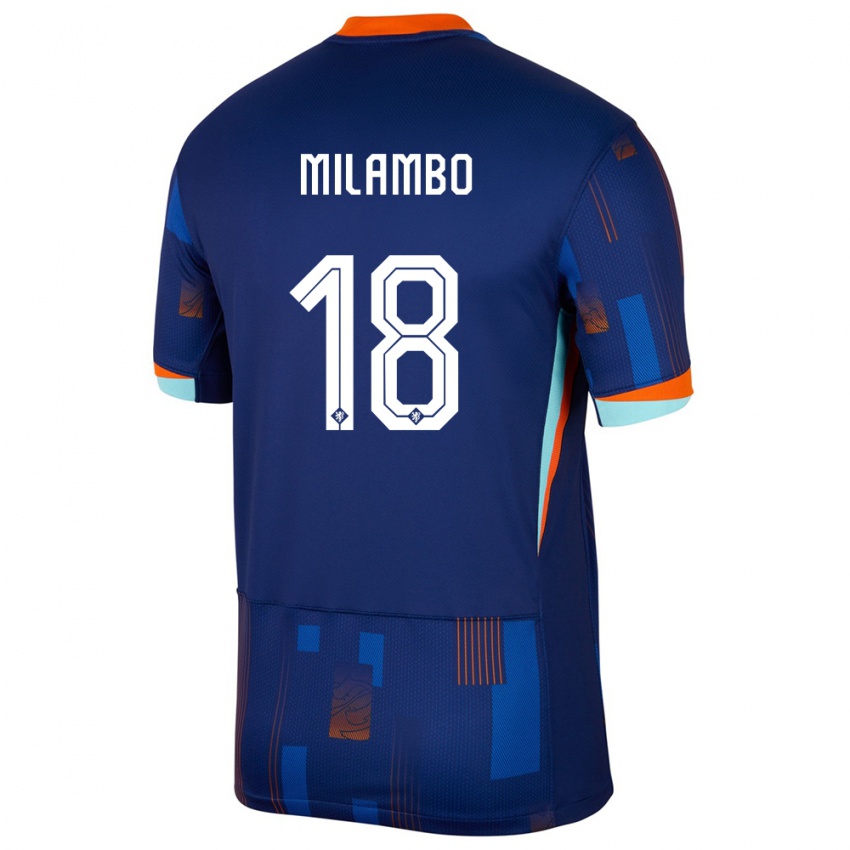 Criança Camisola Países Baixos Antoni Milambo #18 Azul Alternativa 24-26 Camisa