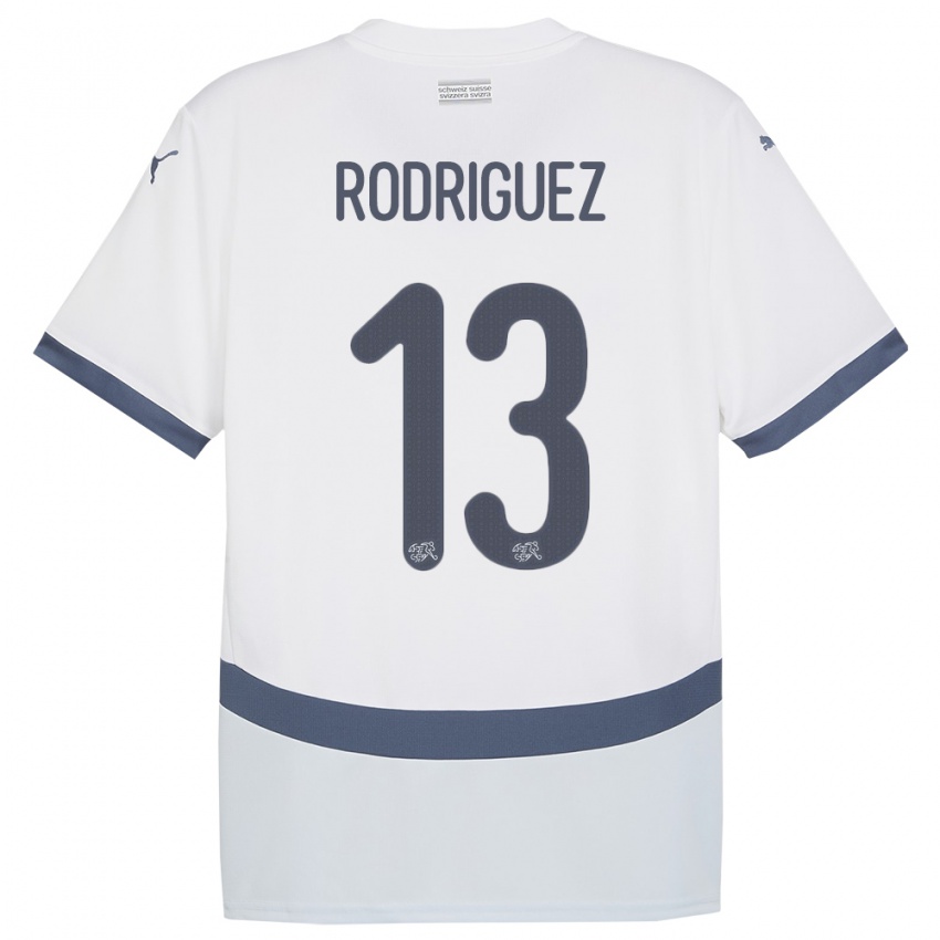 Criança Camisola Suiça Ricardo Rodriguez #13 Branco Alternativa 24-26 Camisa