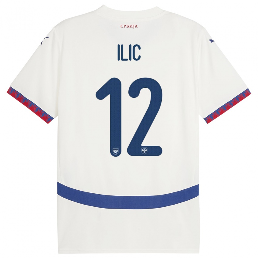 Criança Camisola Sérvia Marko Ilic #12 Branco Alternativa 24-26 Camisa