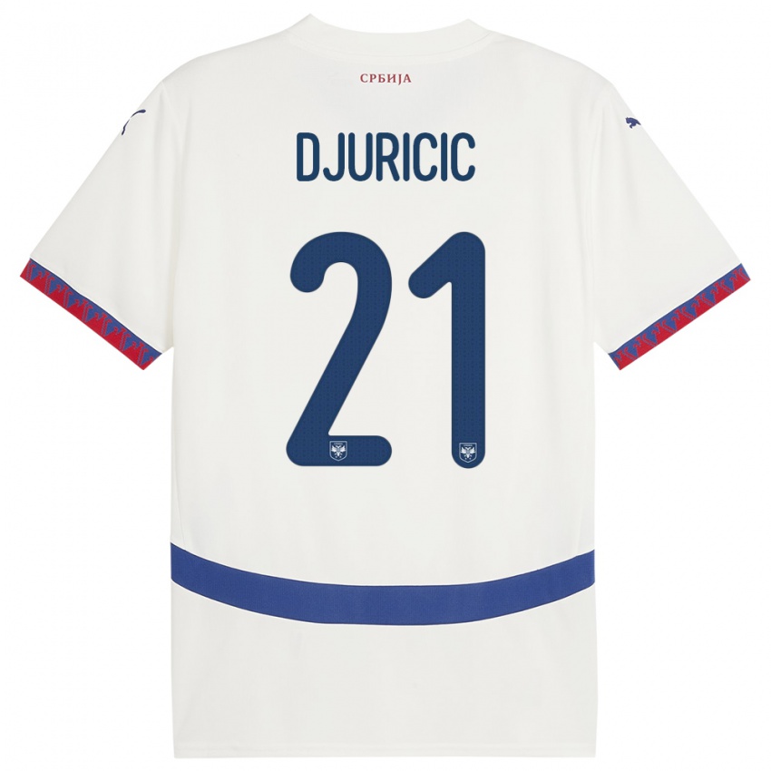 Criança Camisola Sérvia Filip Djuricic #21 Branco Alternativa 24-26 Camisa