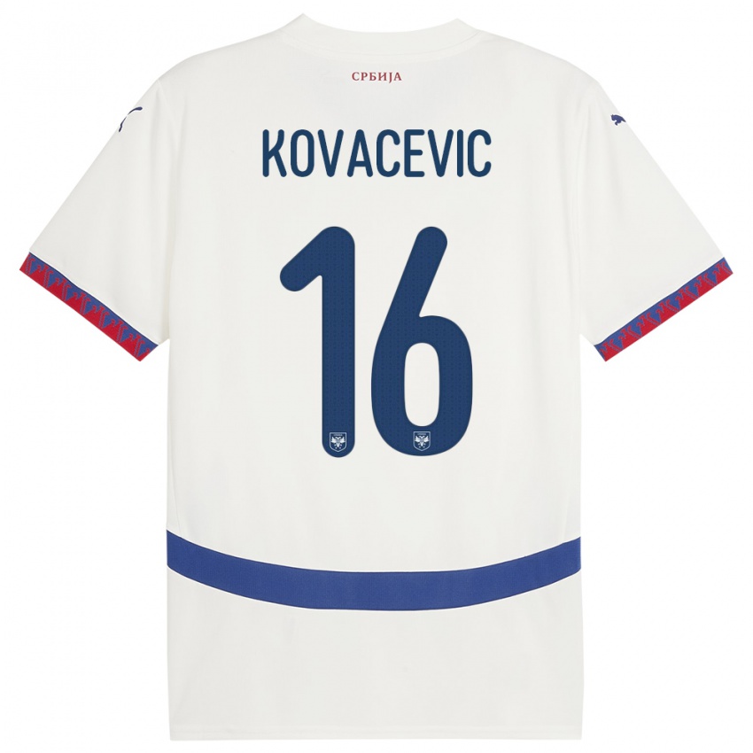 Criança Camisola Sérvia Bojan Kovacevic #16 Branco Alternativa 24-26 Camisa