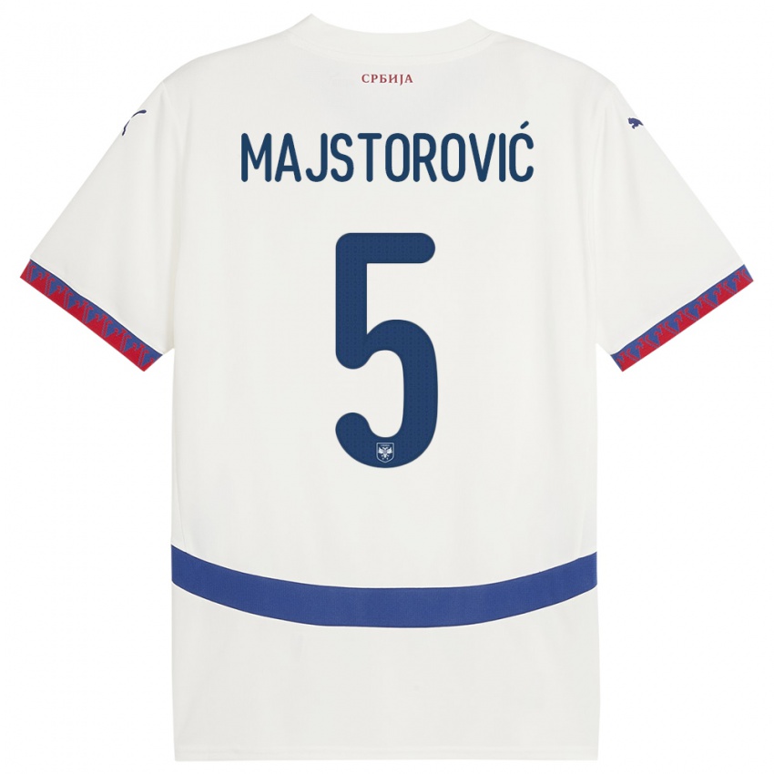 Criança Camisola Sérvia Milan Majstorovic #5 Branco Alternativa 24-26 Camisa