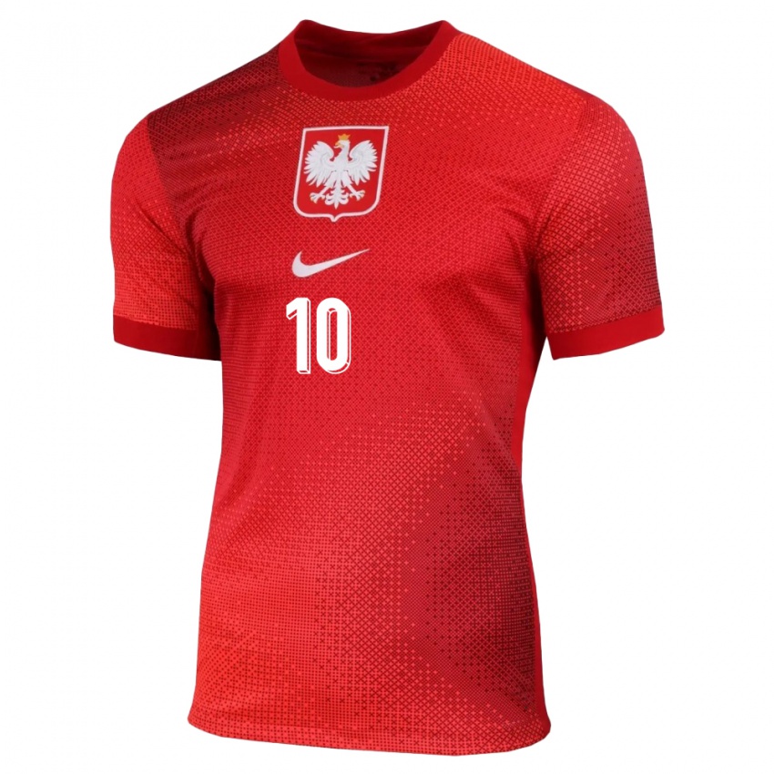 Criança Camisola Polónia Mateusz Skoczylas #10 Vermelho Alternativa 24-26 Camisa