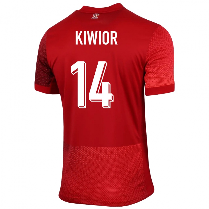 Criança Camisola Polónia Jakub Kiwior #14 Vermelho Alternativa 24-26 Camisa