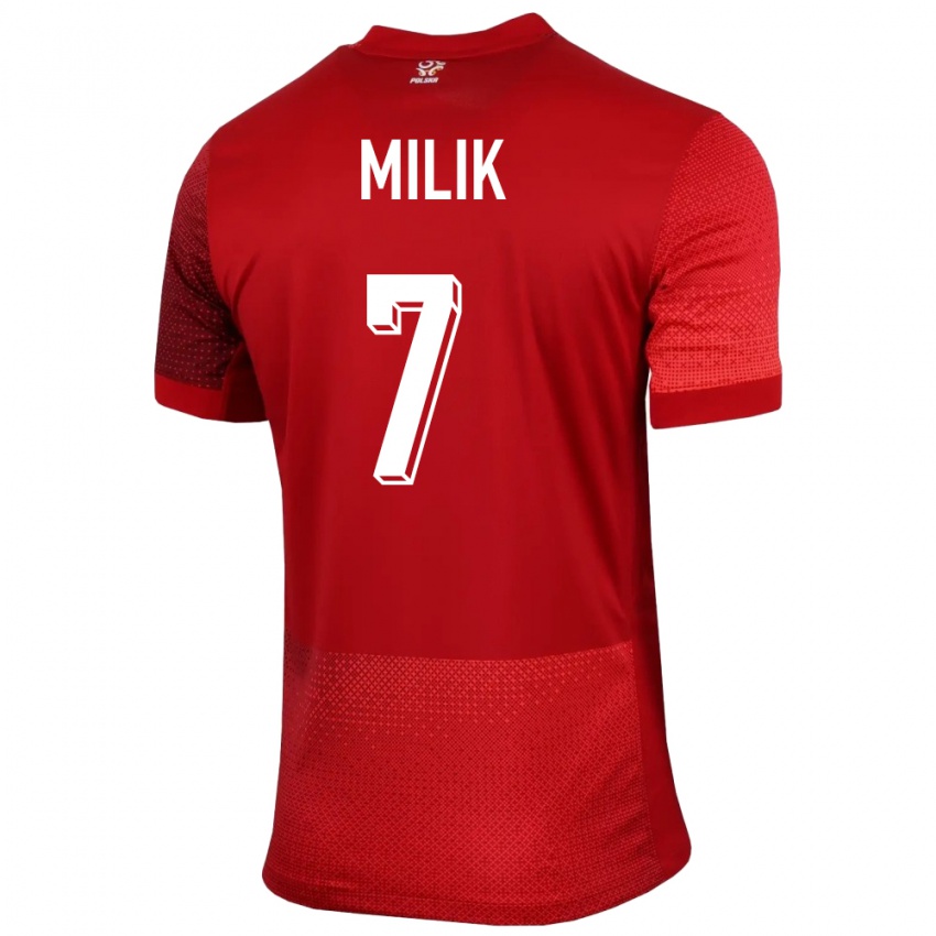 Criança Camisola Polónia Arkadiusz Milik #7 Vermelho Alternativa 24-26 Camisa