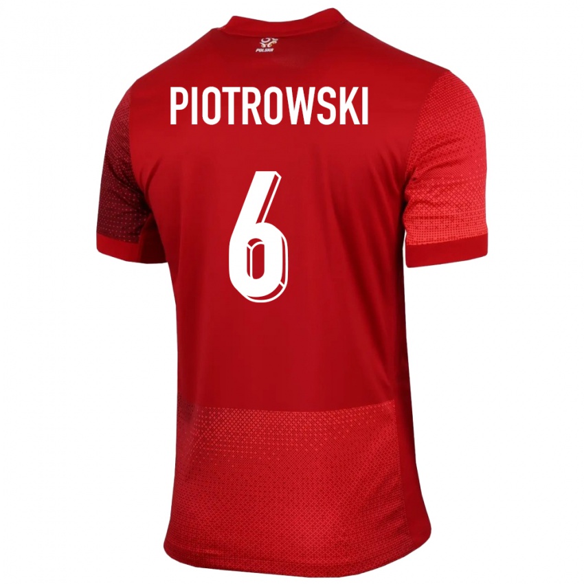 Criança Camisola Polónia Jakub Piotrowski #6 Vermelho Alternativa 24-26 Camisa