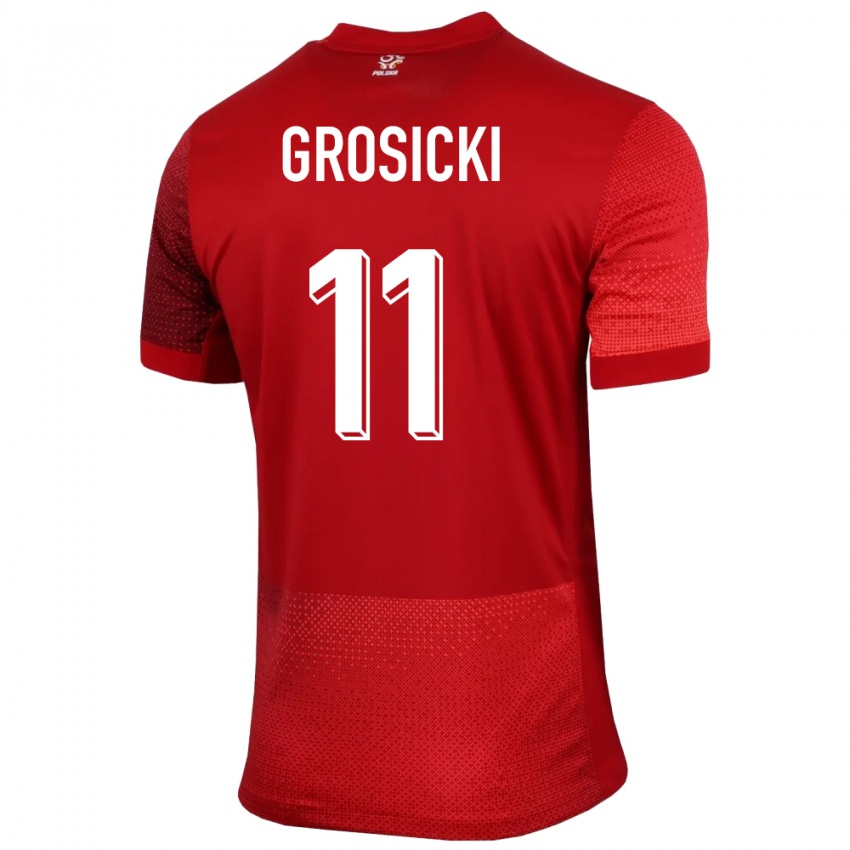 Criança Camisola Polónia Kamil Grosicki #11 Vermelho Alternativa 24-26 Camisa