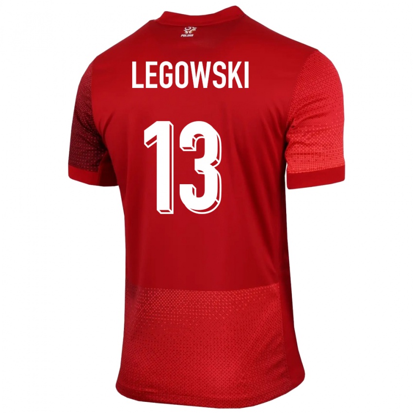 Criança Camisola Polónia Mateusz Legowski #13 Vermelho Alternativa 24-26 Camisa