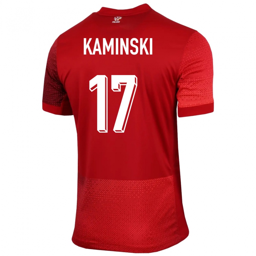 Criança Camisola Polónia Jakub Kaminski #17 Vermelho Alternativa 24-26 Camisa