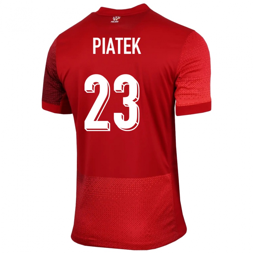 Criança Camisola Polónia Krzysztof Piatek #23 Vermelho Alternativa 24-26 Camisa