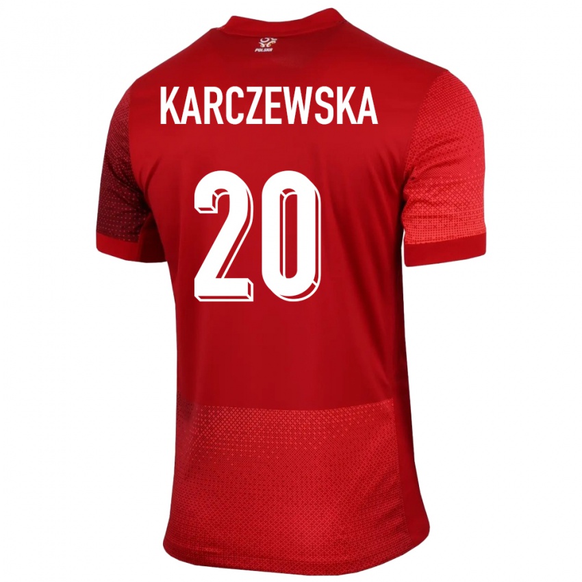 Criança Camisola Polónia Nikola Karczewska #20 Vermelho Alternativa 24-26 Camisa