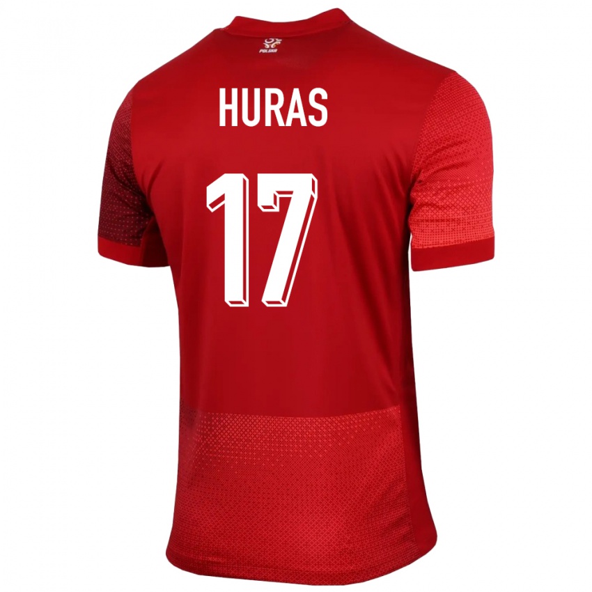 Criança Camisola Polónia Mike Huras #17 Vermelho Alternativa 24-26 Camisa