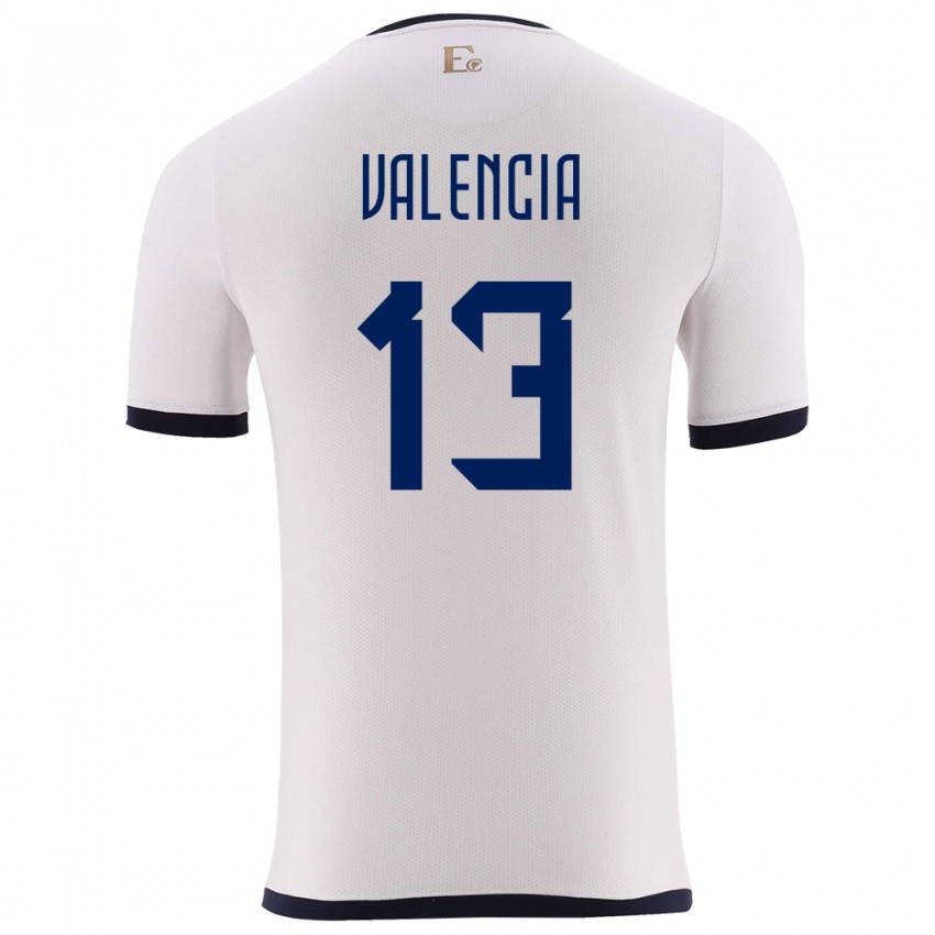 Criança Camisola Equador Enner Valencia #13 Branco Alternativa 24-26 Camisa