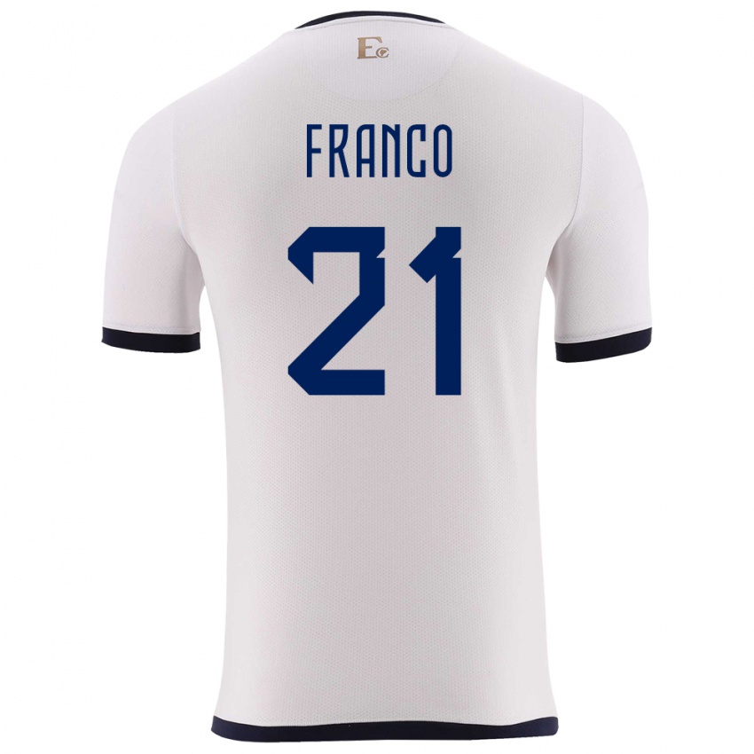 Criança Camisola Equador Alan Franco #21 Branco Alternativa 24-26 Camisa