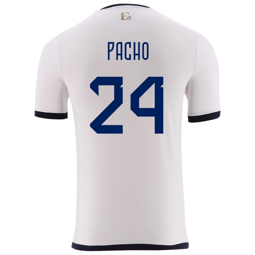 Criança Camisola Equador William Pacho #24 Branco Alternativa 24-26 Camisa