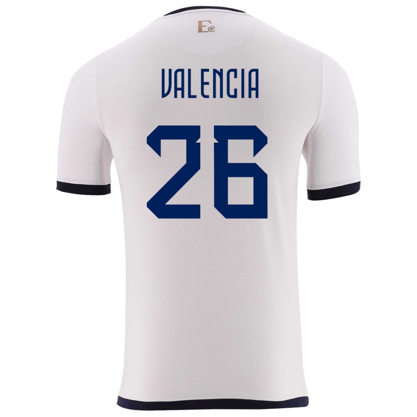 Criança Camisola Equador Anthony Valencia #26 Branco Alternativa 24-26 Camisa