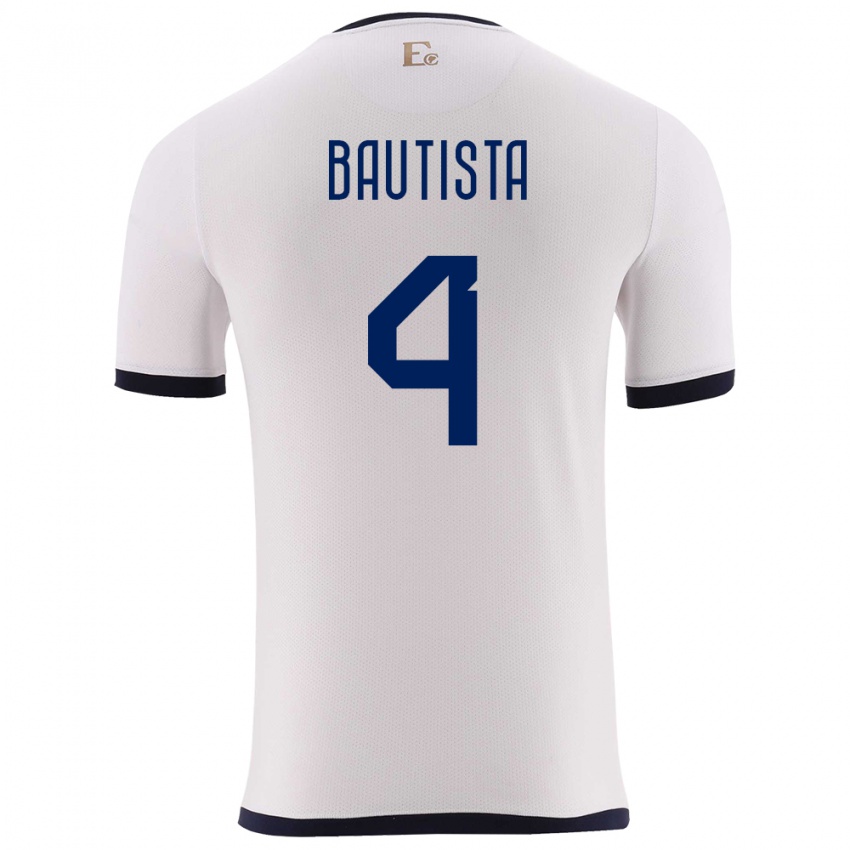 Criança Camisola Equador Davis Bautista #4 Branco Alternativa 24-26 Camisa