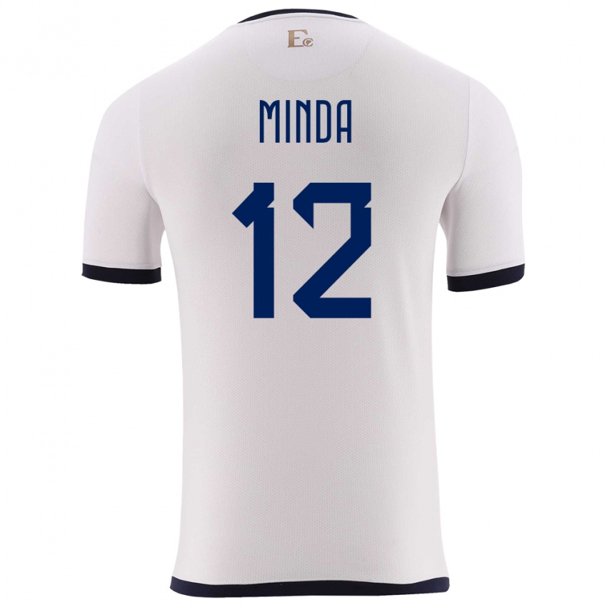 Criança Camisola Equador Ethan Minda #12 Branco Alternativa 24-26 Camisa