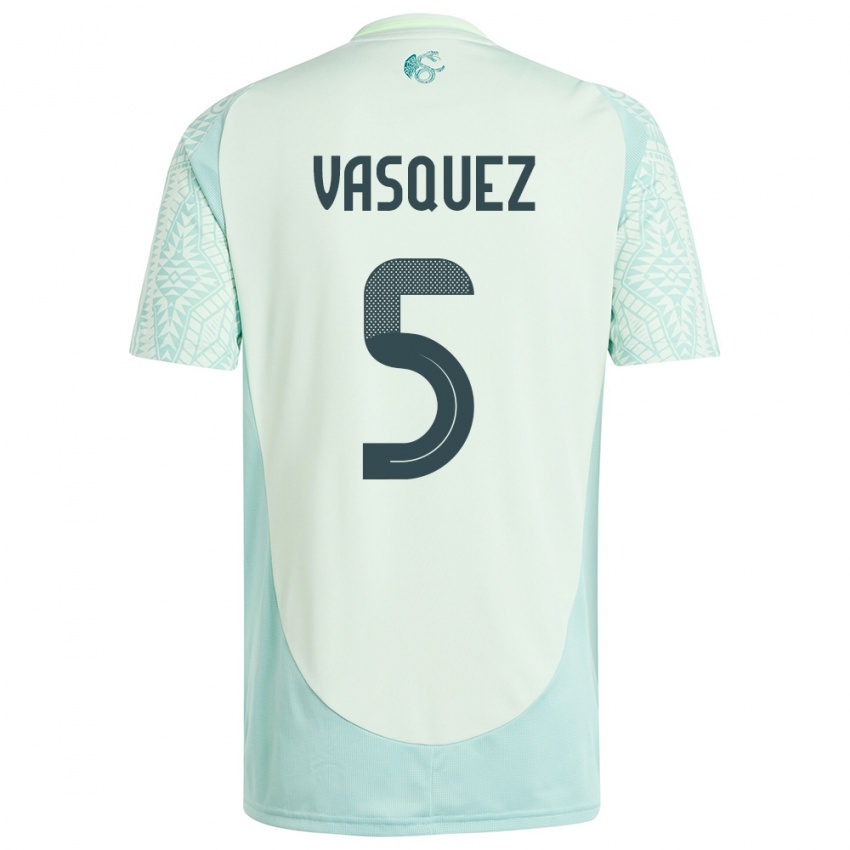 Criança Camisola México Johan Vasquez #5 Linho Verde Alternativa 24-26 Camisa