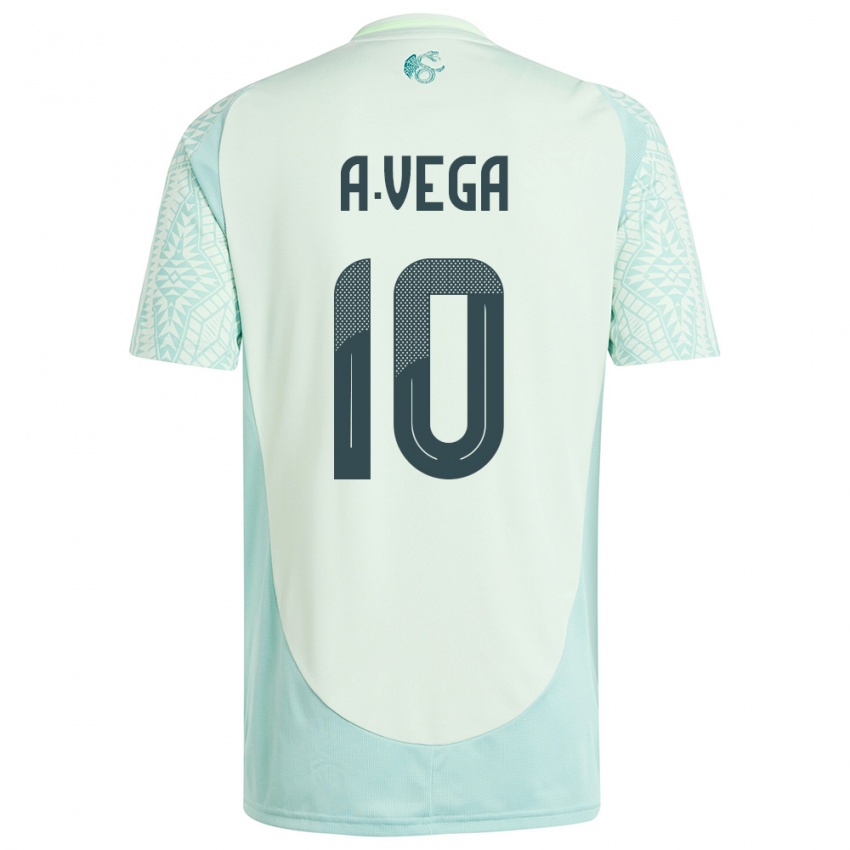 Criança Camisola México Alexis Vega #10 Linho Verde Alternativa 24-26 Camisa