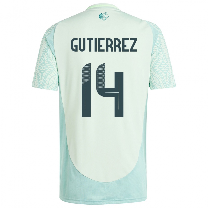 Criança Camisola México Erick Gutierrez #14 Linho Verde Alternativa 24-26 Camisa