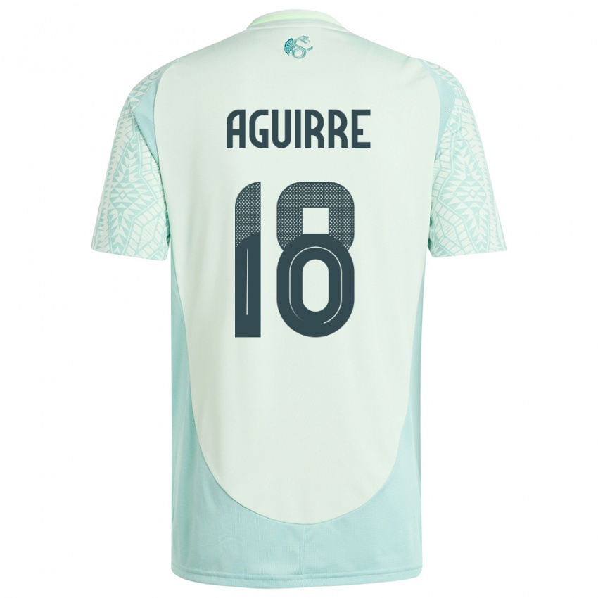 Criança Camisola México Eduardo Aguirre #18 Linho Verde Alternativa 24-26 Camisa